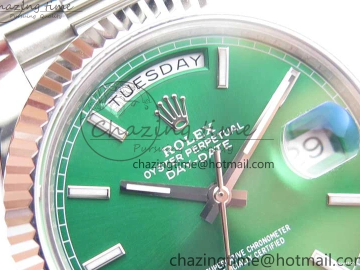 Markers 40mm SS Bracelet Green 228239 SS Stick 904 Version Dial Day-Date Dial A2836 on President New BP 0714